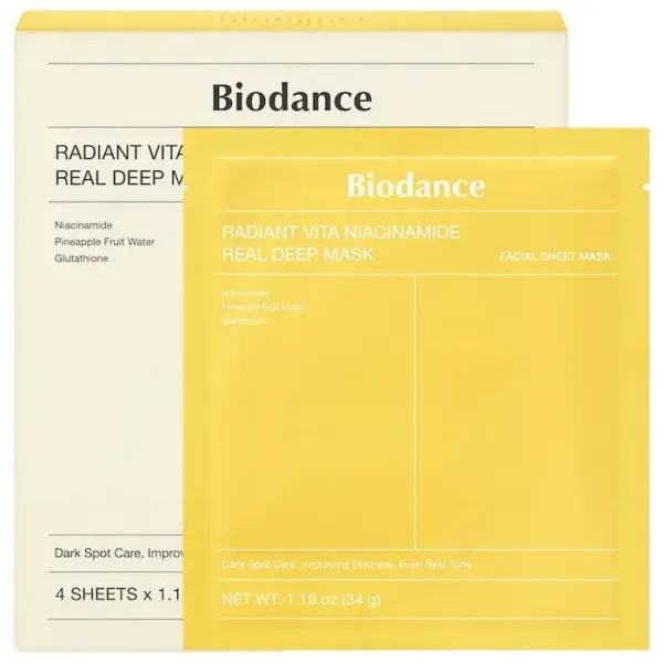 Radiant Vita Niacinamide Real Deep Mask – 4 Pack for Brightening…