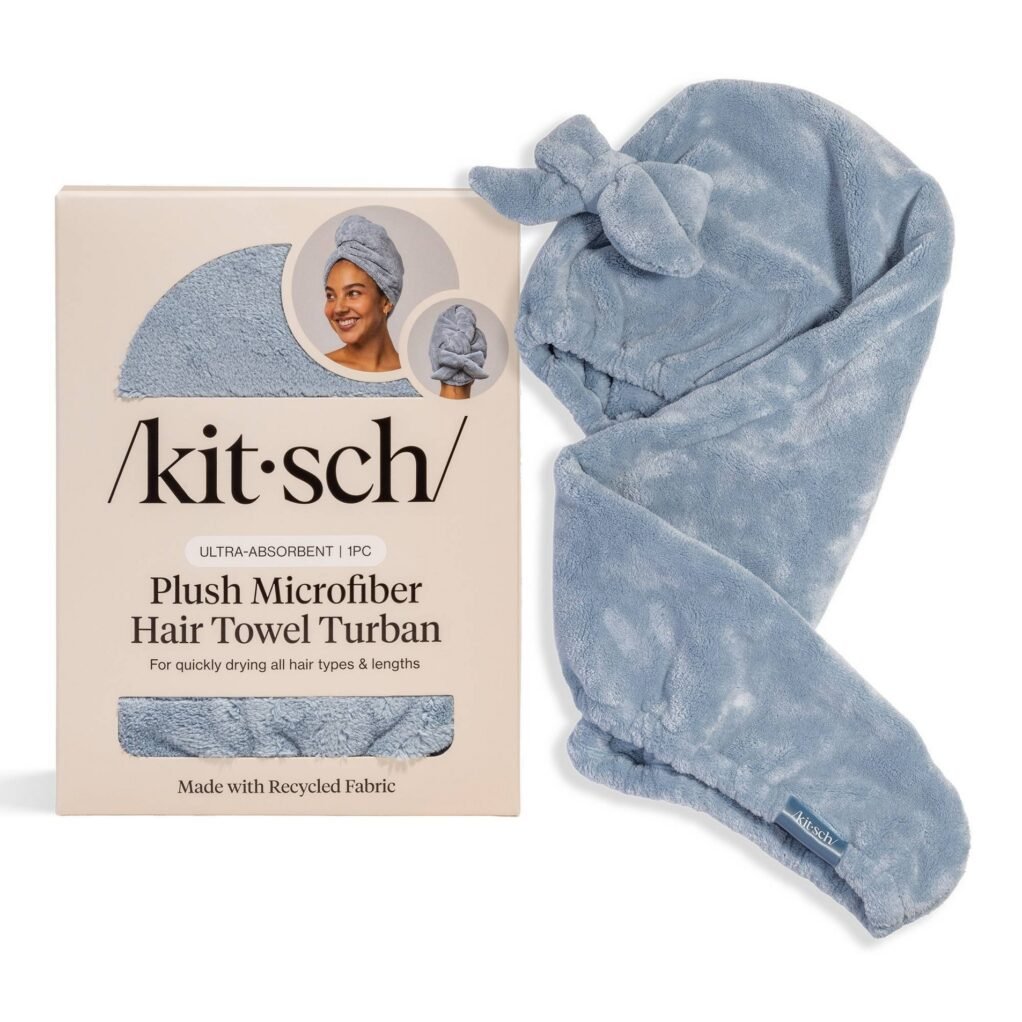 Plush Microfiber Hair Towel Turban with Bow