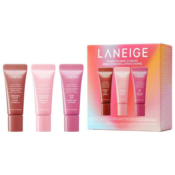 Glassy Lip Minis 3 Pc. Glaze Craze Tinted Peptide Lip Serum Gift…